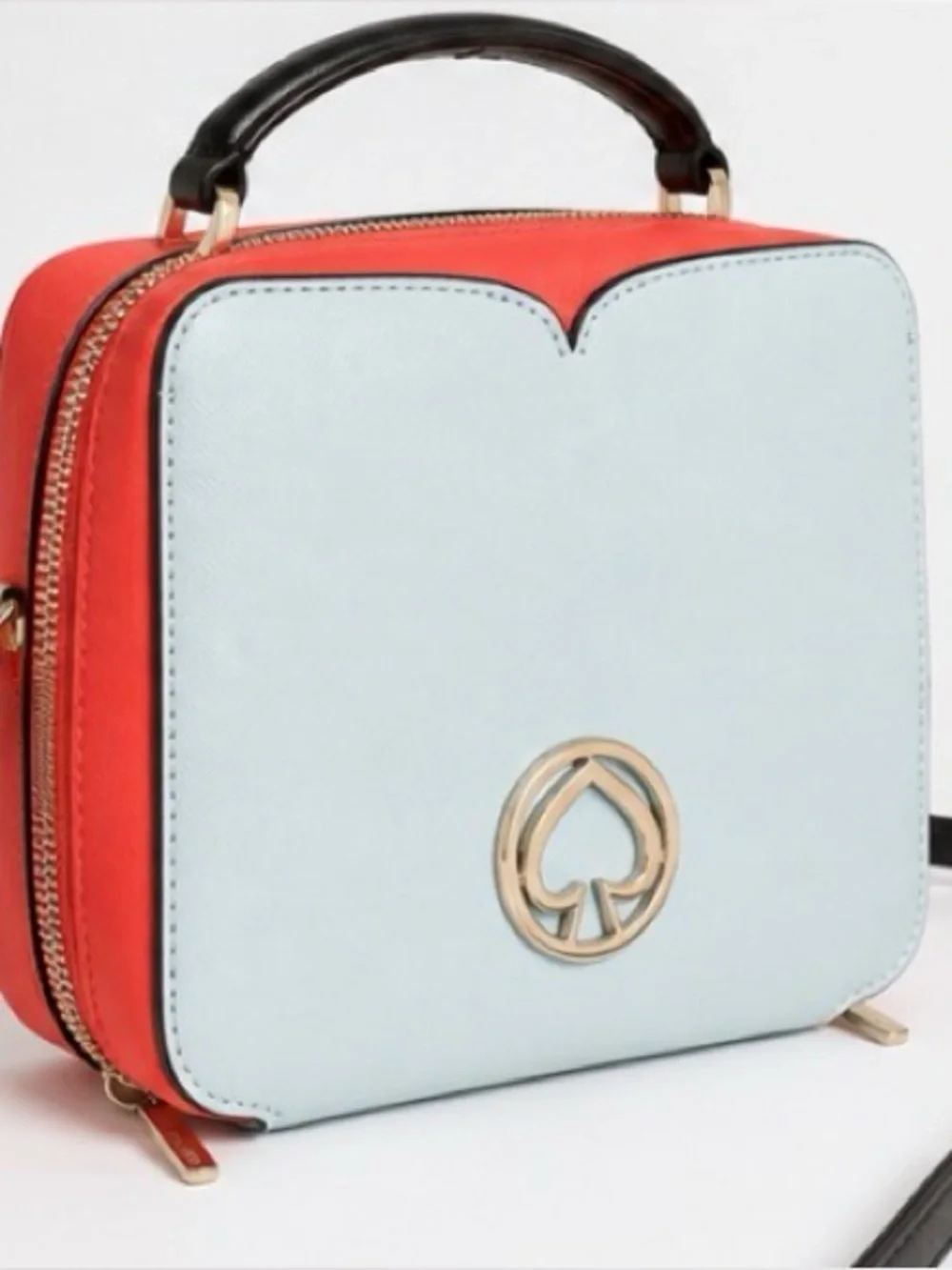 kate spade Light Blue Front with Coral Sides Mini Top-Handle Bag